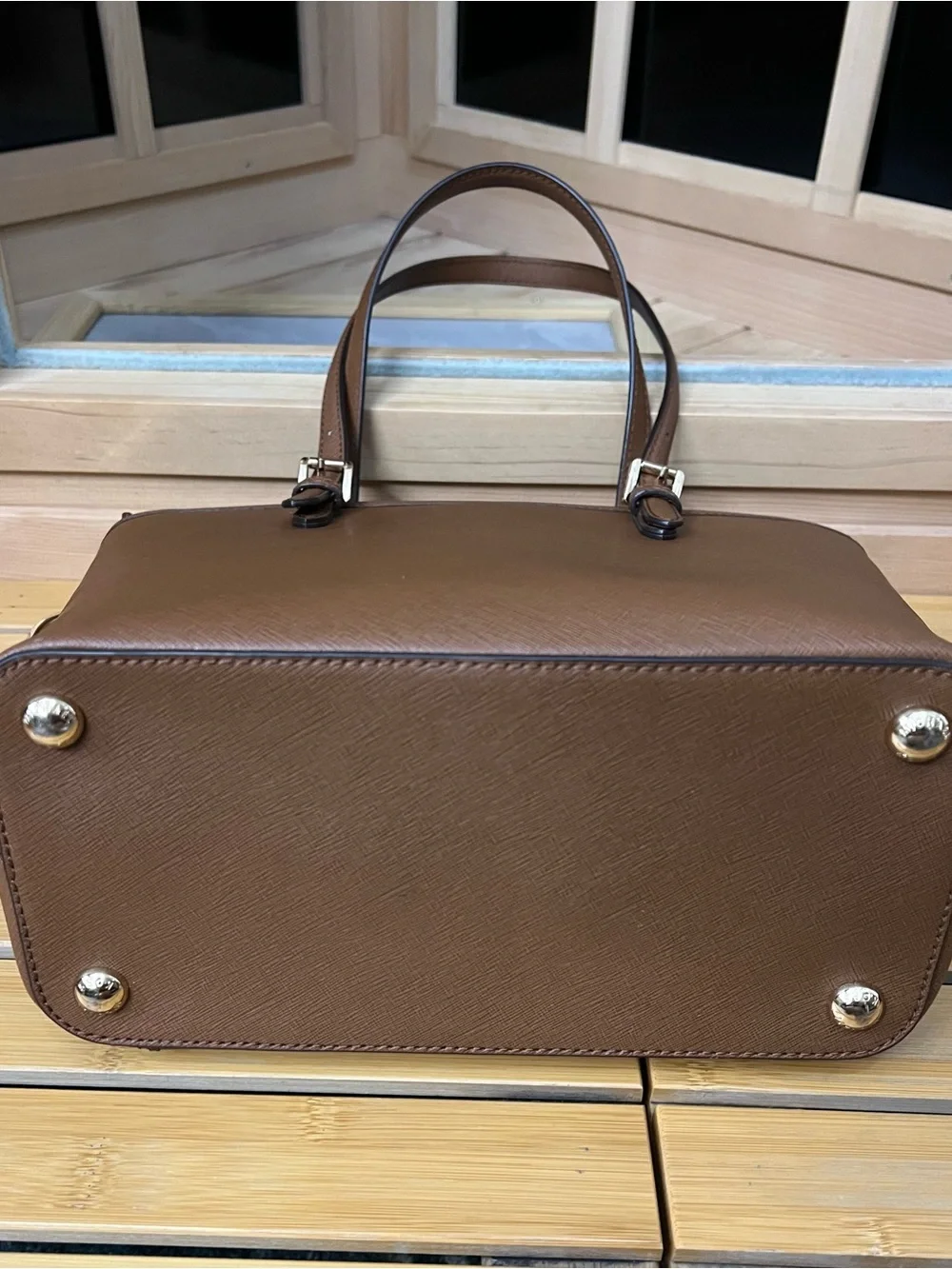 Michael Kors Cognac Brown Jet set travel Saffiano Leather Tote